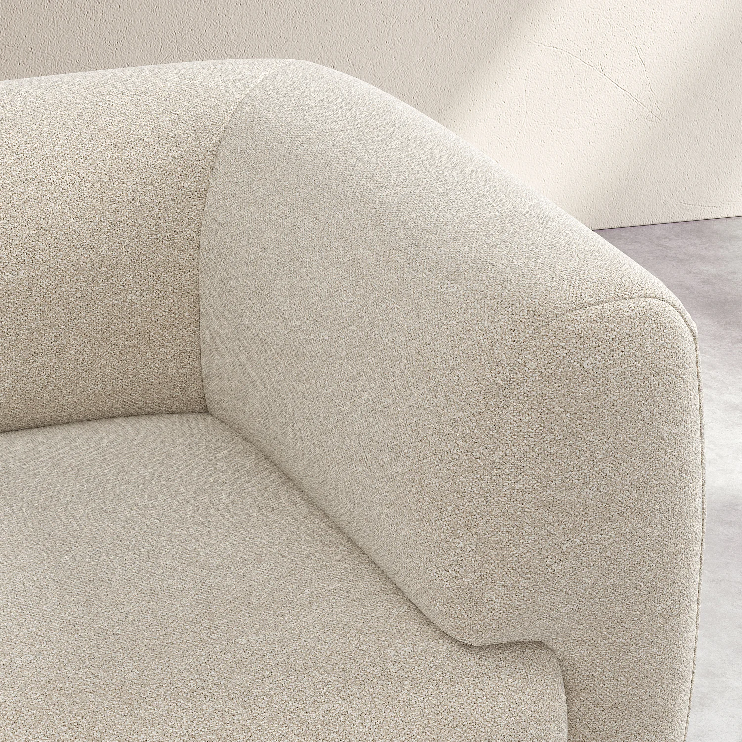 3-zitsbank in gestructureerde stof - Vanille Beige -Design by Federica Francini - 3