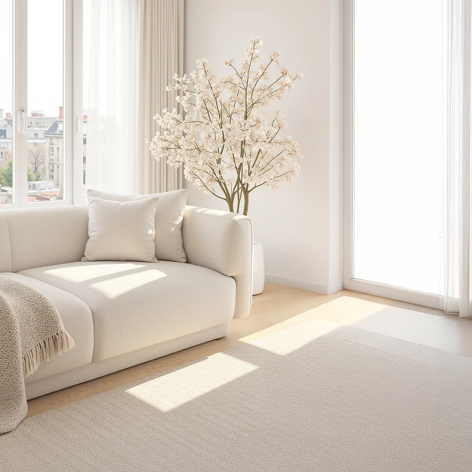 3-zitsbank in gestructureerde stof - Vanille Beige -Design by Federica Francini - 6