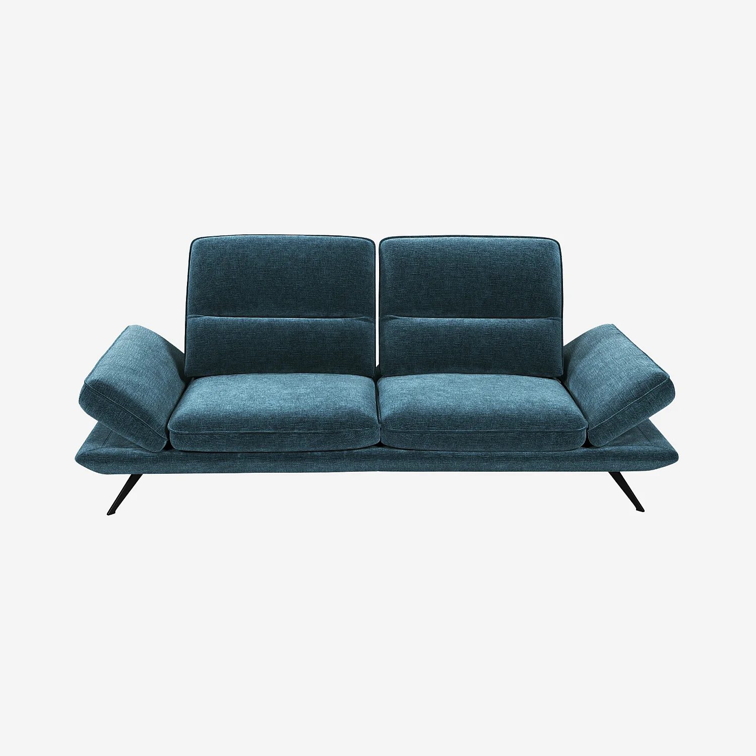 Canapé 3 places en tissu avec dossier avance-recule - Bleu canard - 10