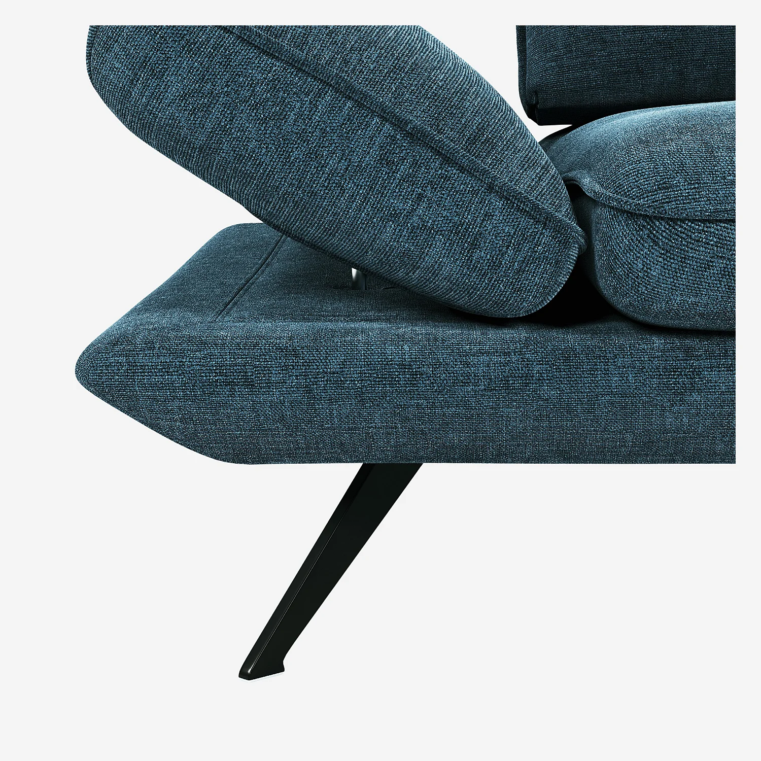 Canapé 3 places en tissu avec dossier avance-recule - Bleu canard - 13