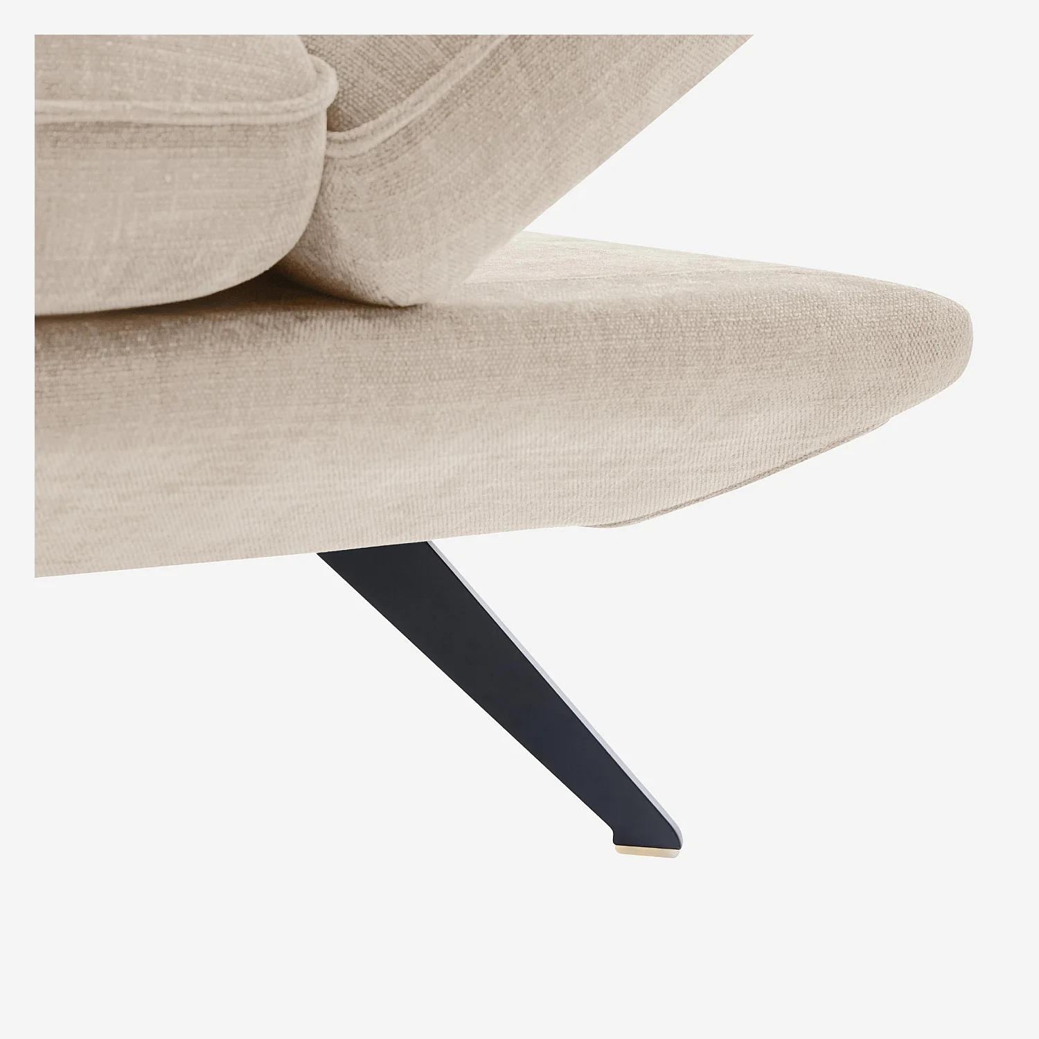 Sofá 3 plazas en tejido con respaldo ajustable - Crema - 7