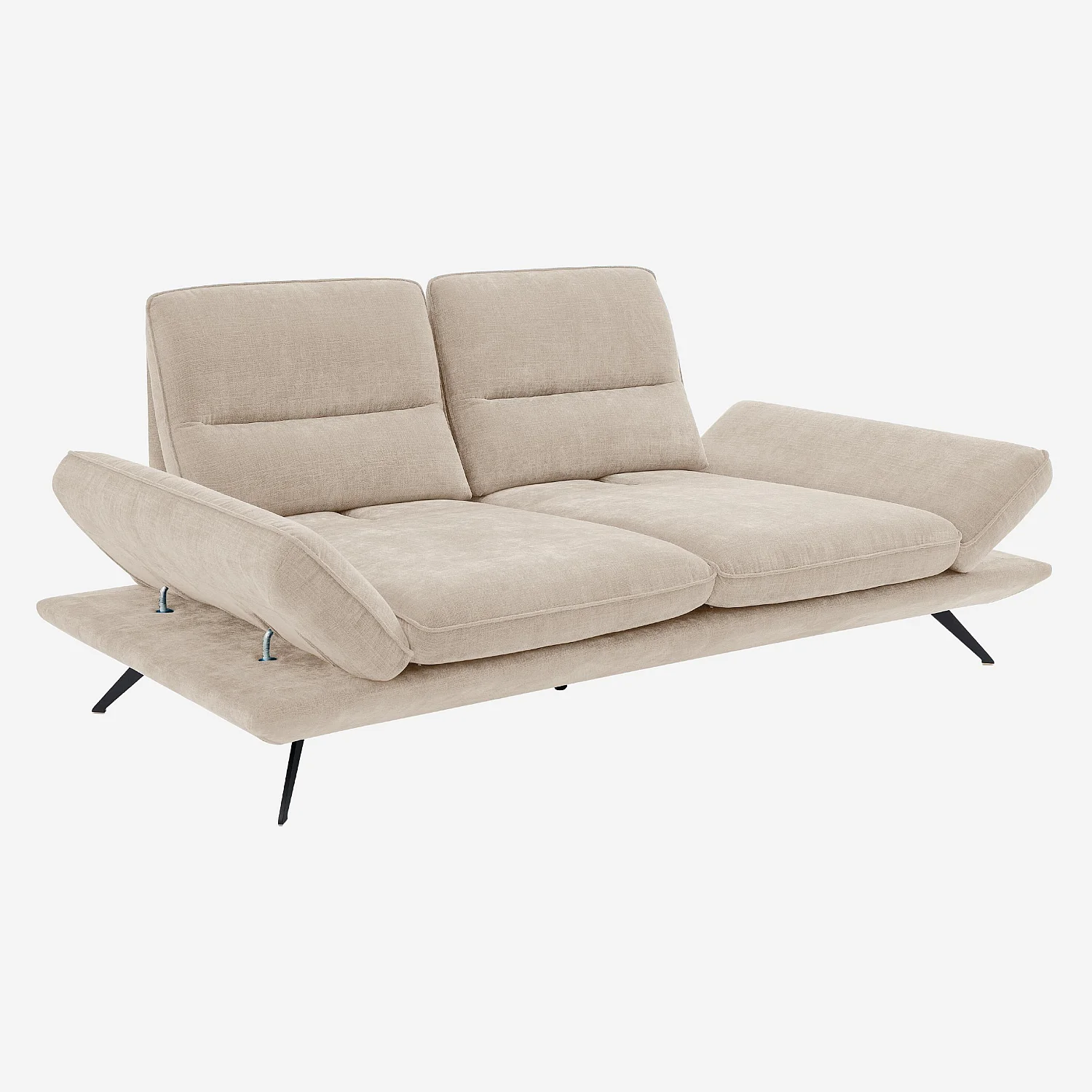 Sofa 3-Sitzer - mit verstellbarer Rückenlehne - Stoff - Cremefarben - 6