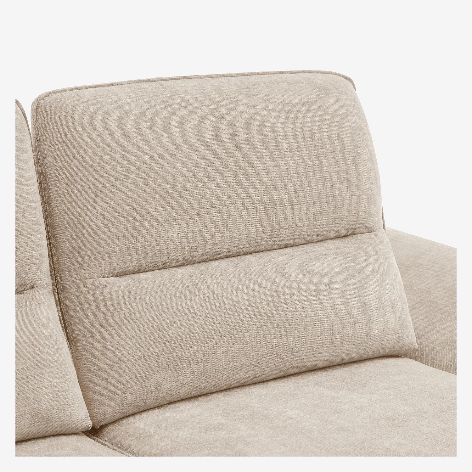 Sofa 3-Sitzer - mit verstellbarer Rückenlehne - Stoff - Cremefarben - 3