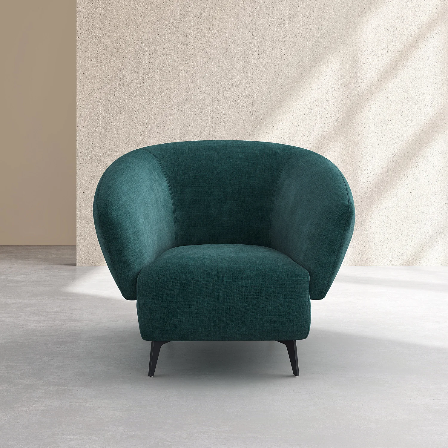 Fauteuil en tissu - Bleu canard - Design by Nicole Aptel - 2