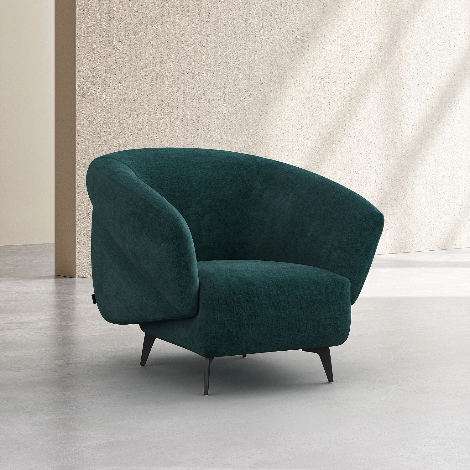 Fauteuil en tissu - Bleu canard - Design by Nicole Aptel - 6