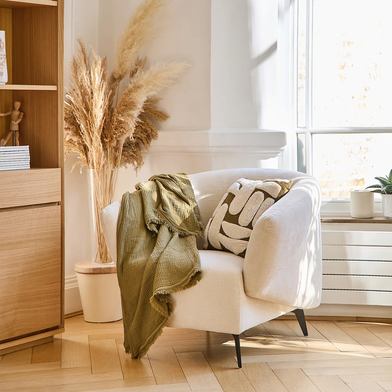 Fauteuil en tissu - Crème - Design by Nicole Aptel - 3