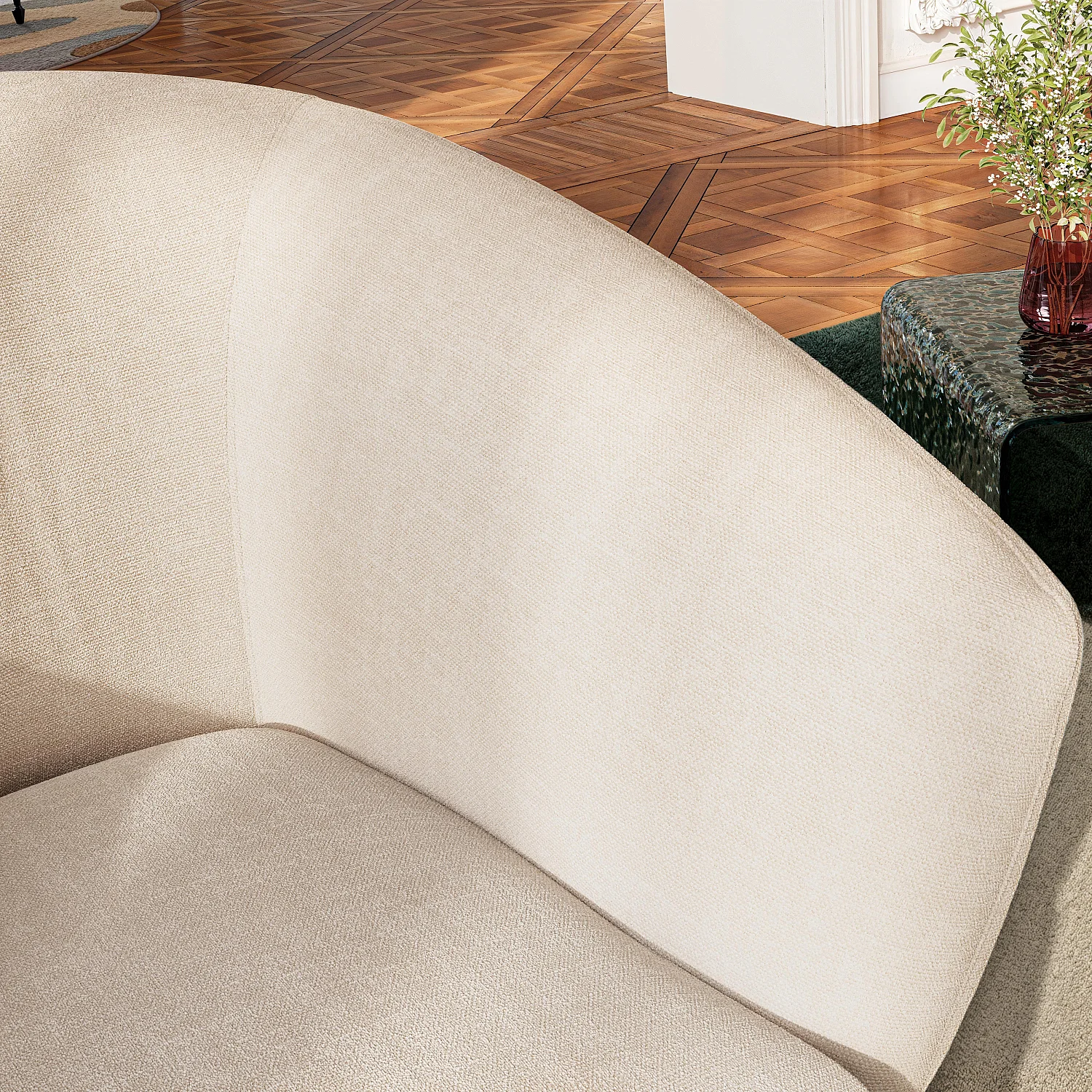 Fauteuil en tissu - Crème - Design by Nicole Aptel - 6