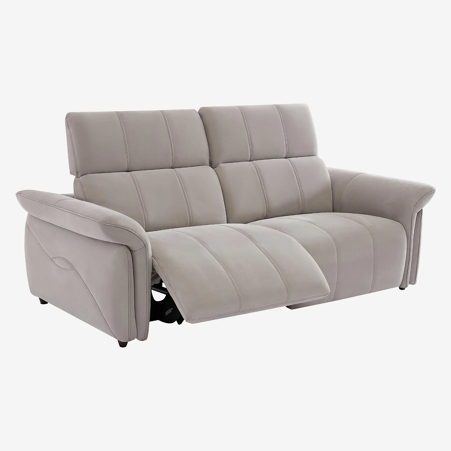 Canapé 3 places relax électrique en suédine - Gris clair - Design by Joly Design - 5