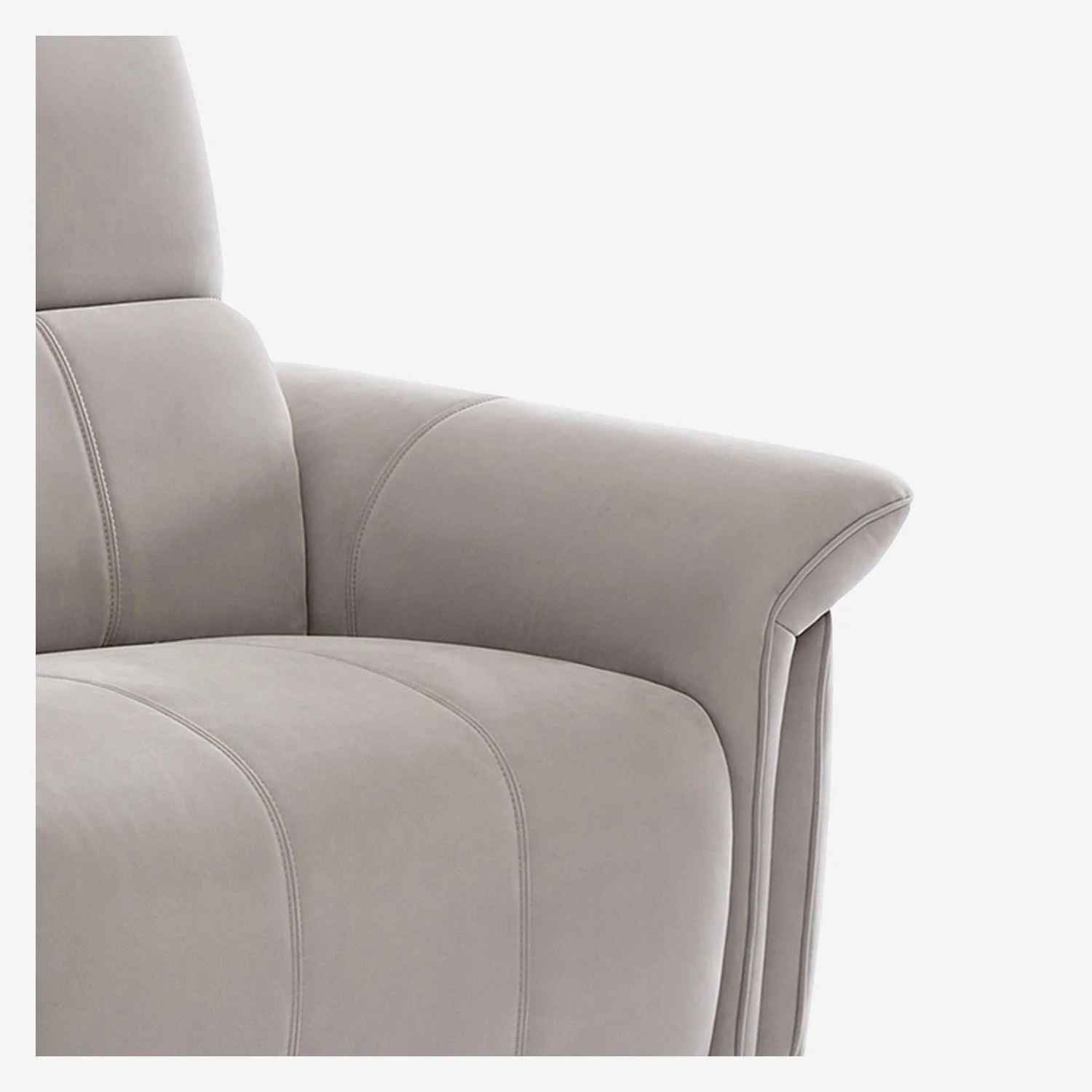 Canapé 3 places relax électrique en suédine - Gris clair - Design by Joly Design - 3