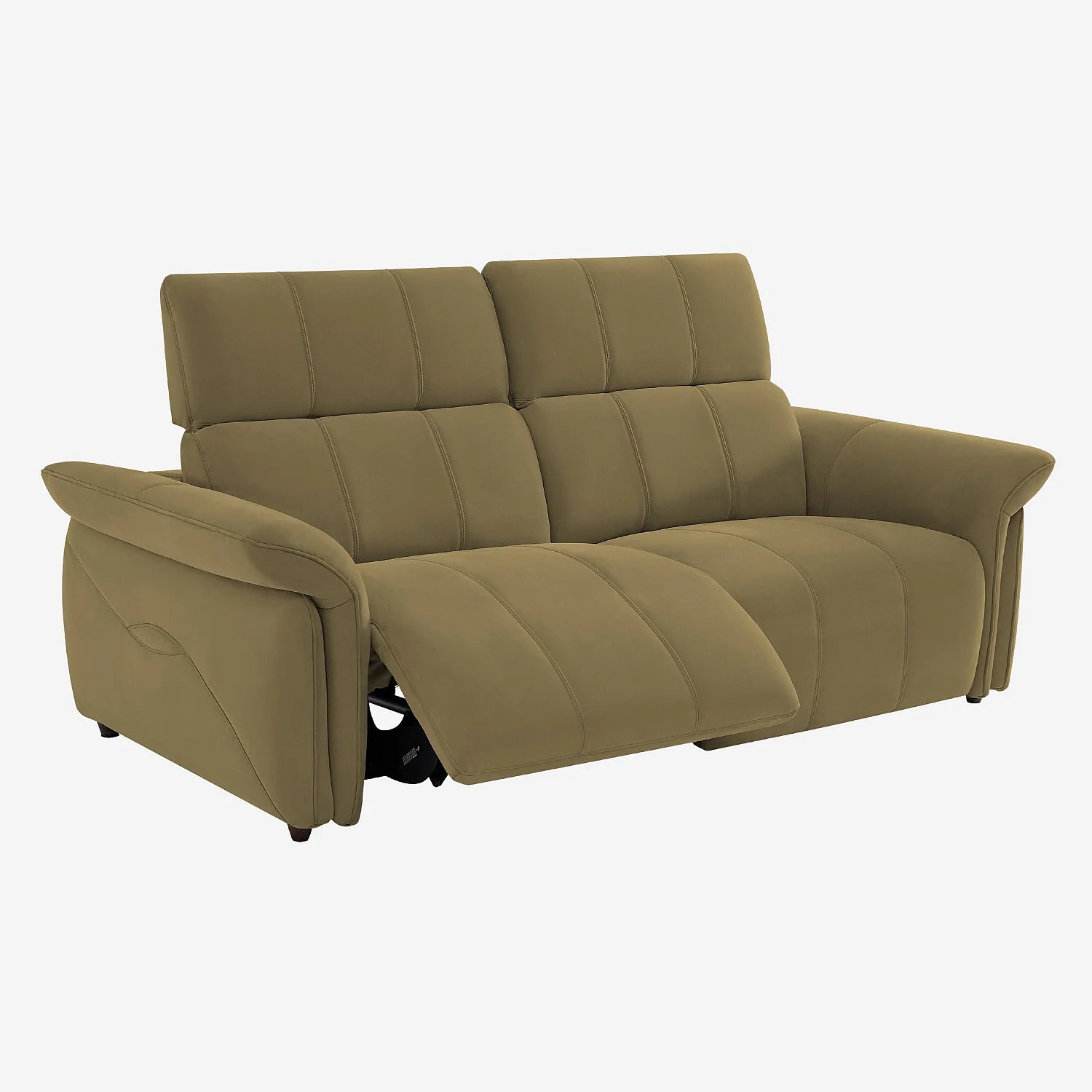 Relaxsofa elektrisch 3-Sitzer - Suedine - Olivgrün - 4