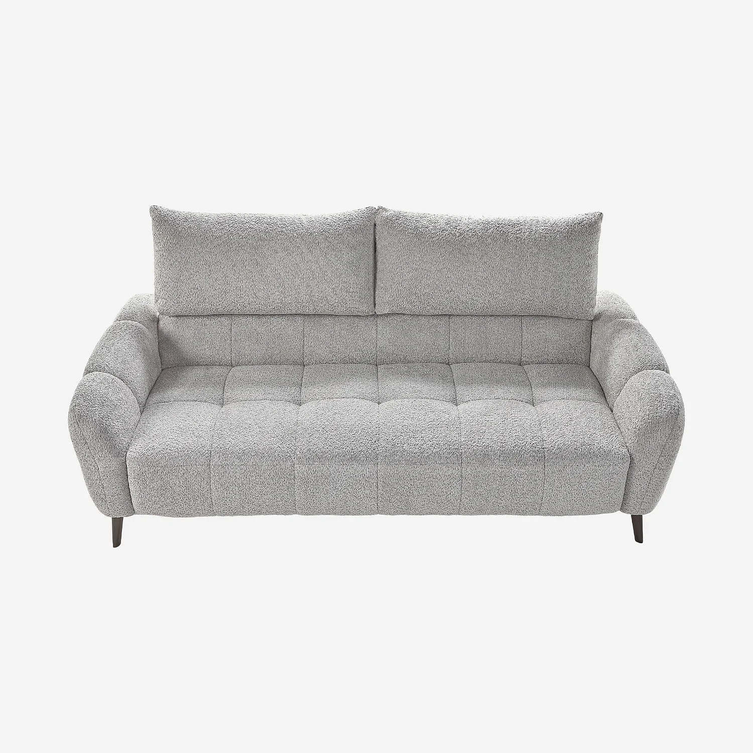 Driezits bank met liftfunctie van korte bouclé stof - Poolgrijs - 5