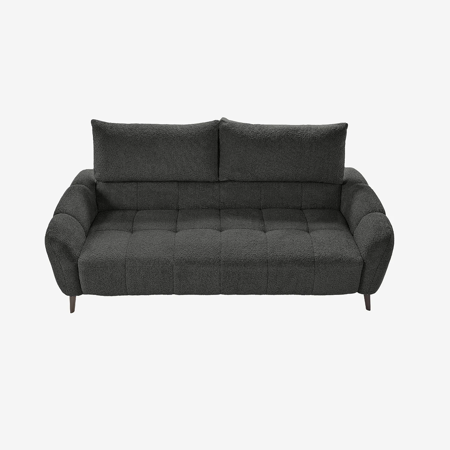 Canapé 3 places lift up déhoussable en tissu bouclette courte et dossier garni de plumes - Gris anthracite - 9