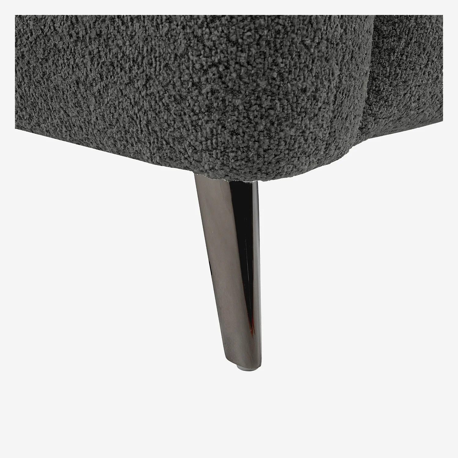 Canapé 3 places dossier relevable déhoussable en tissu bouclette courte - Gris anthracite - 10