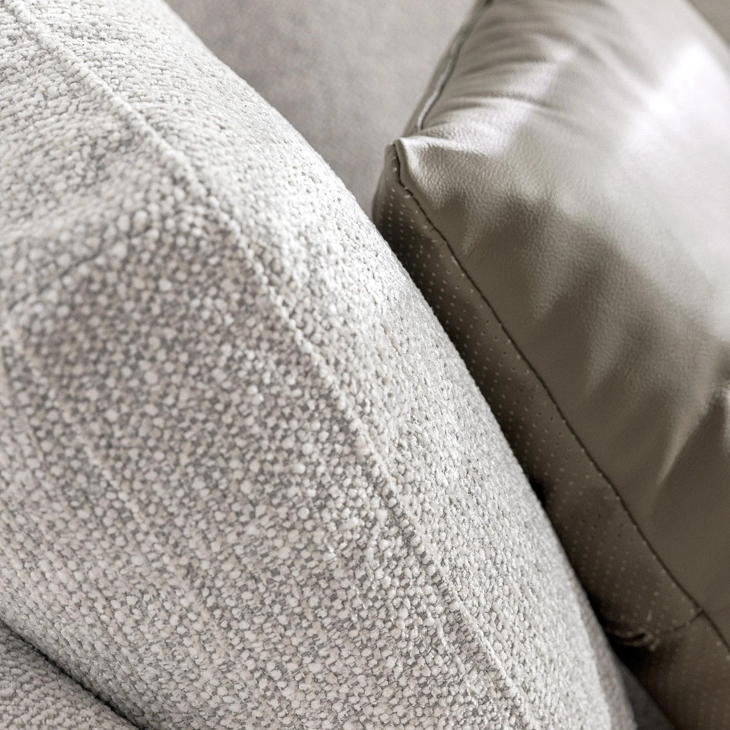 Canapé d'angle gauche déhoussable en tissu et dossier garni de plumes - Écru mélangé - Design by Federica Francini - 3