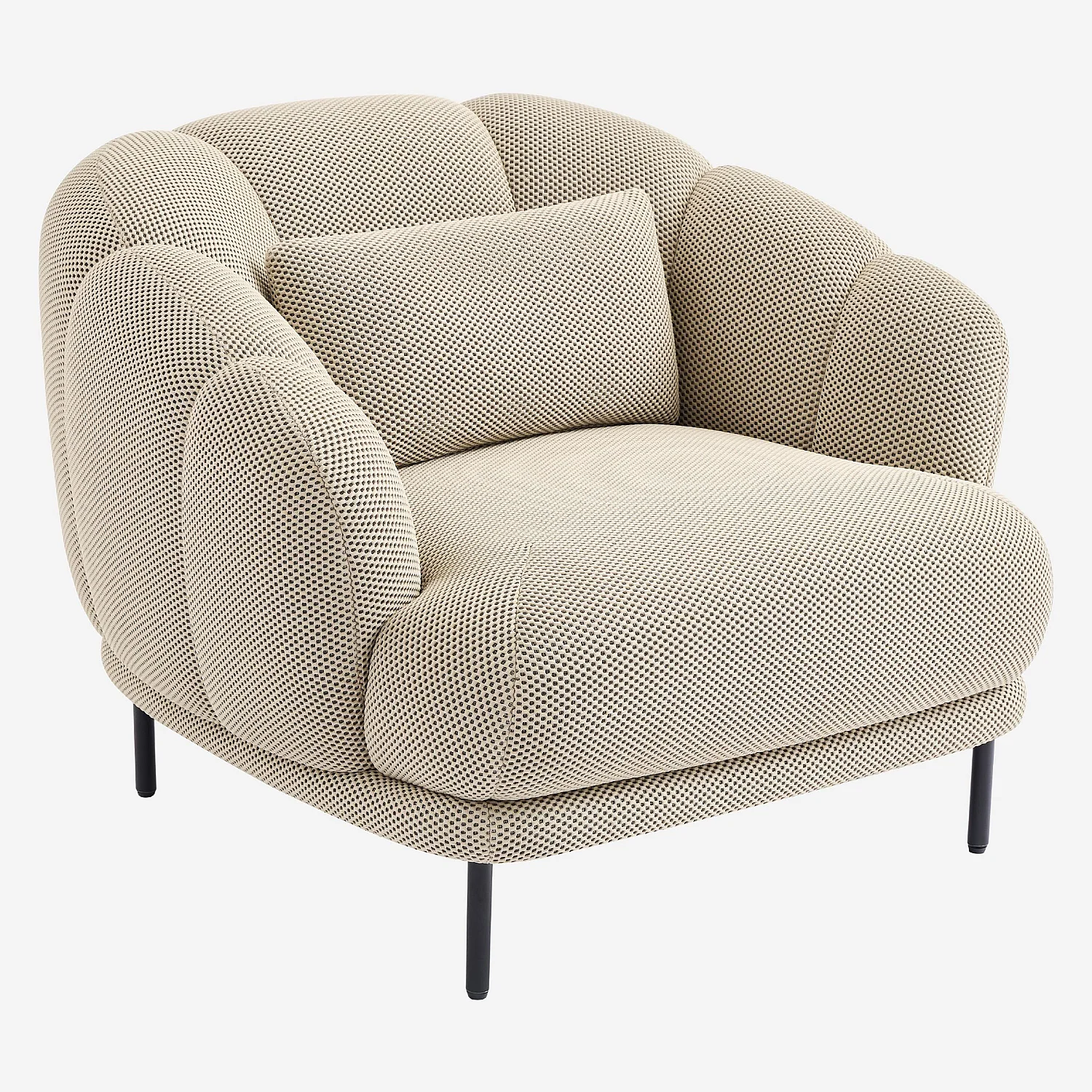 Fauteuil en tissu 3D et métal - Sable et noir - Design by Federica Francini - 5