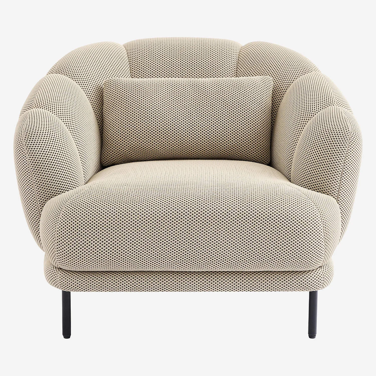 Fauteuil en tissu 3D et métal - Sable et noir - Design by Federica Francini - 2