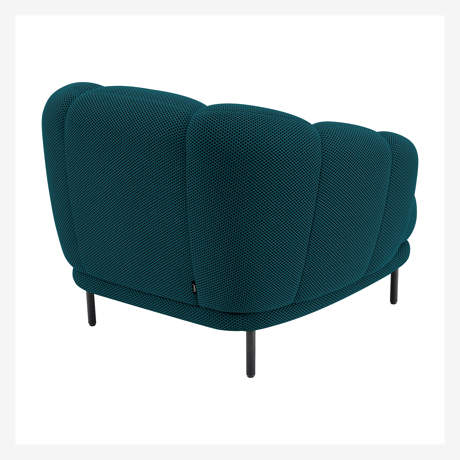 Fauteuil en tissu 3D et métal - Bleu canard et noir - Design by Federica Francini - 8