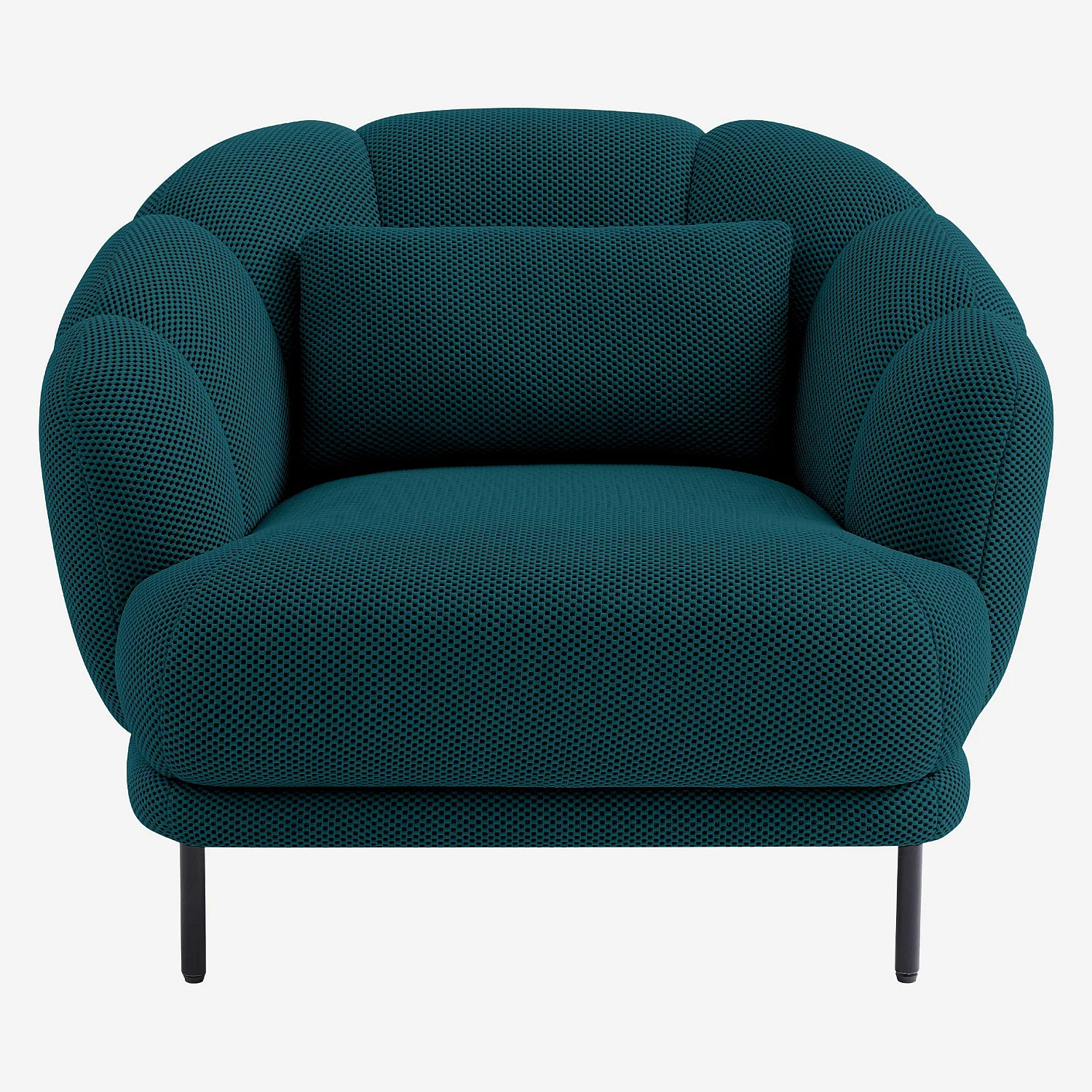 Fauteuil en tissu 3D et métal - Bleu canard et noir - Design by Federica Francini - 2