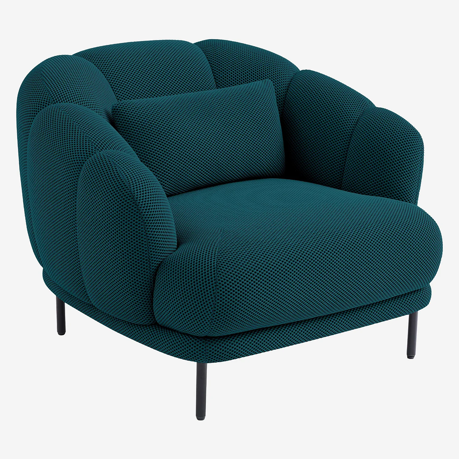 Fauteuil en tissu 3D et métal - Bleu canard et noir - Design by Federica Francini - 5