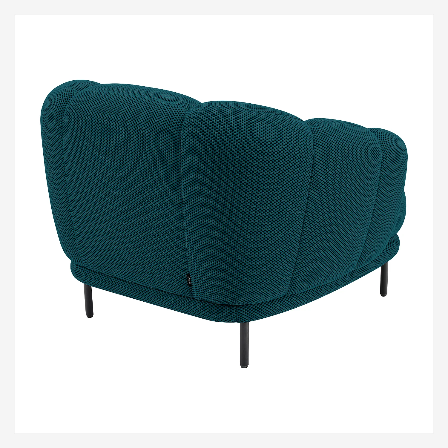 Fauteuil en tissu 3D et métal - Bleu canard et noir - Design by Federica Francini - 8