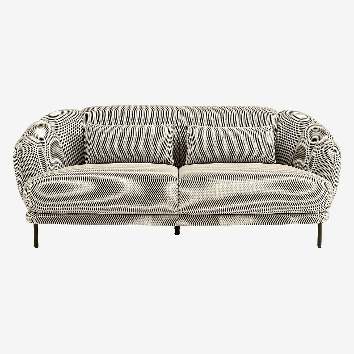 Canapé 3 places en tissu 3D et dossier garni de plumes - Sable - Design by Federica Francini - 2