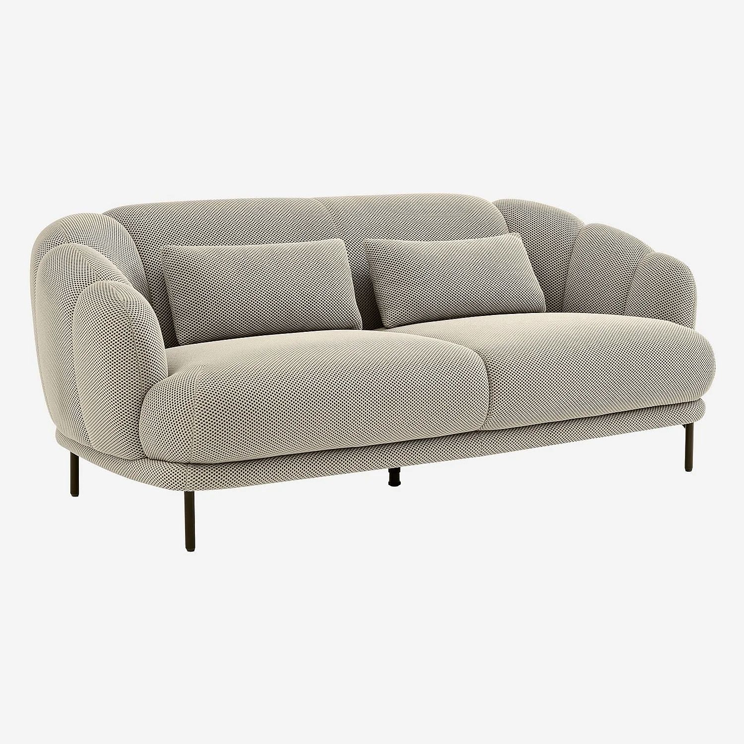 Canapé 3 places en tissu 3D et dossier garni de plumes - Sable - Design by Federica Francini - 5