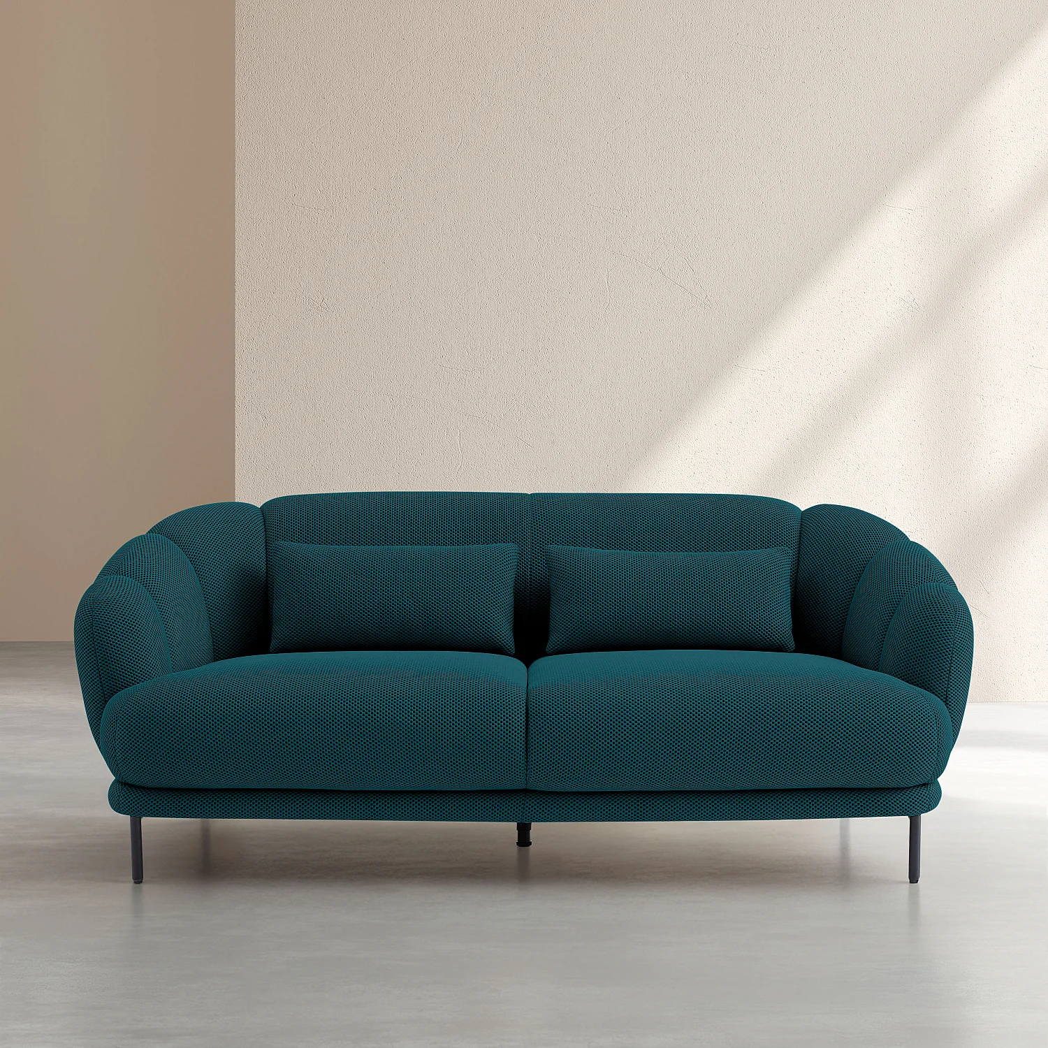 Sofa 3-Sitzer - 3D-Gewebe - Kissen mit Federfüllung - Blaugrün - 3