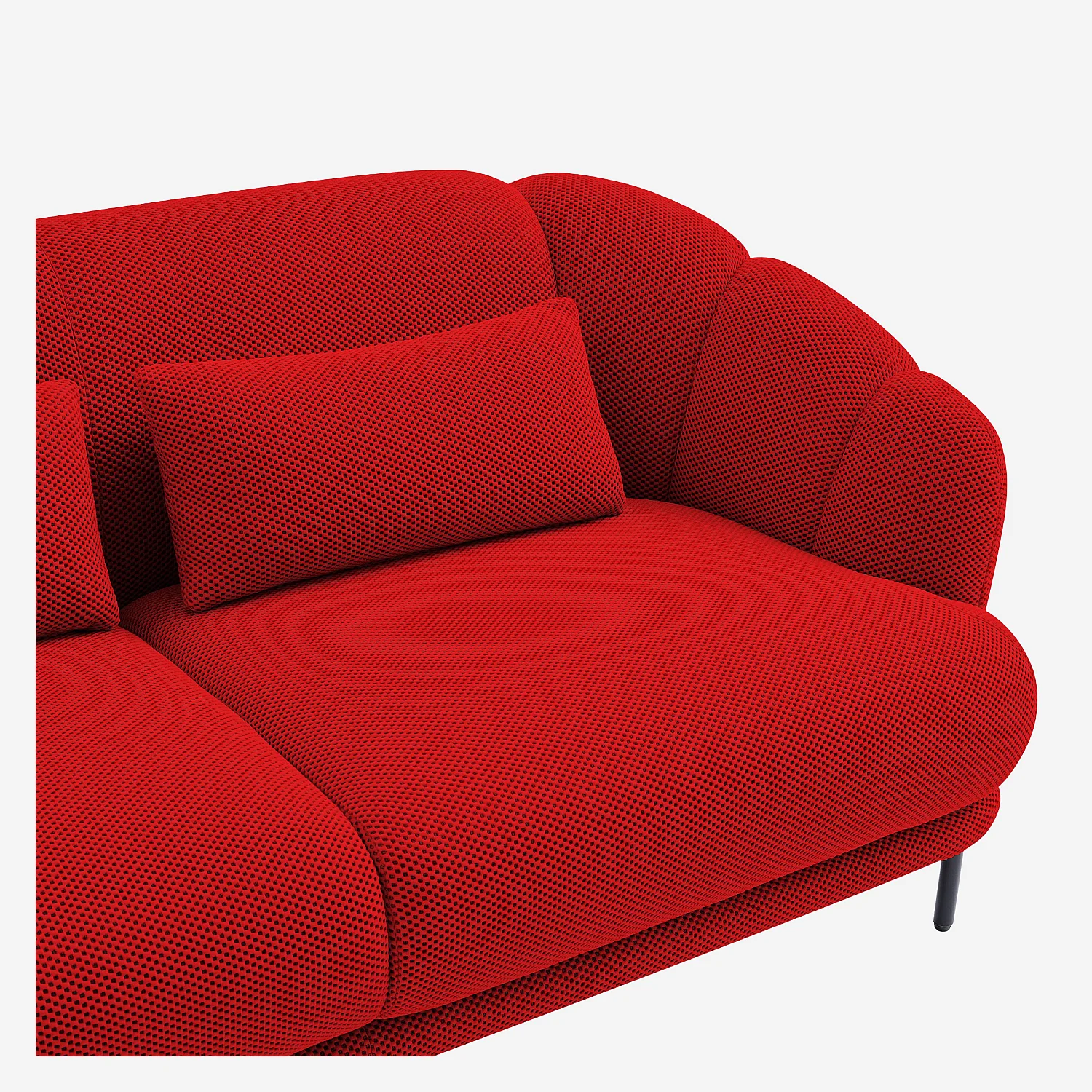 Divano 3 posti in tessuto 3D - Rosso papavero - Design di Federica Francini - 3