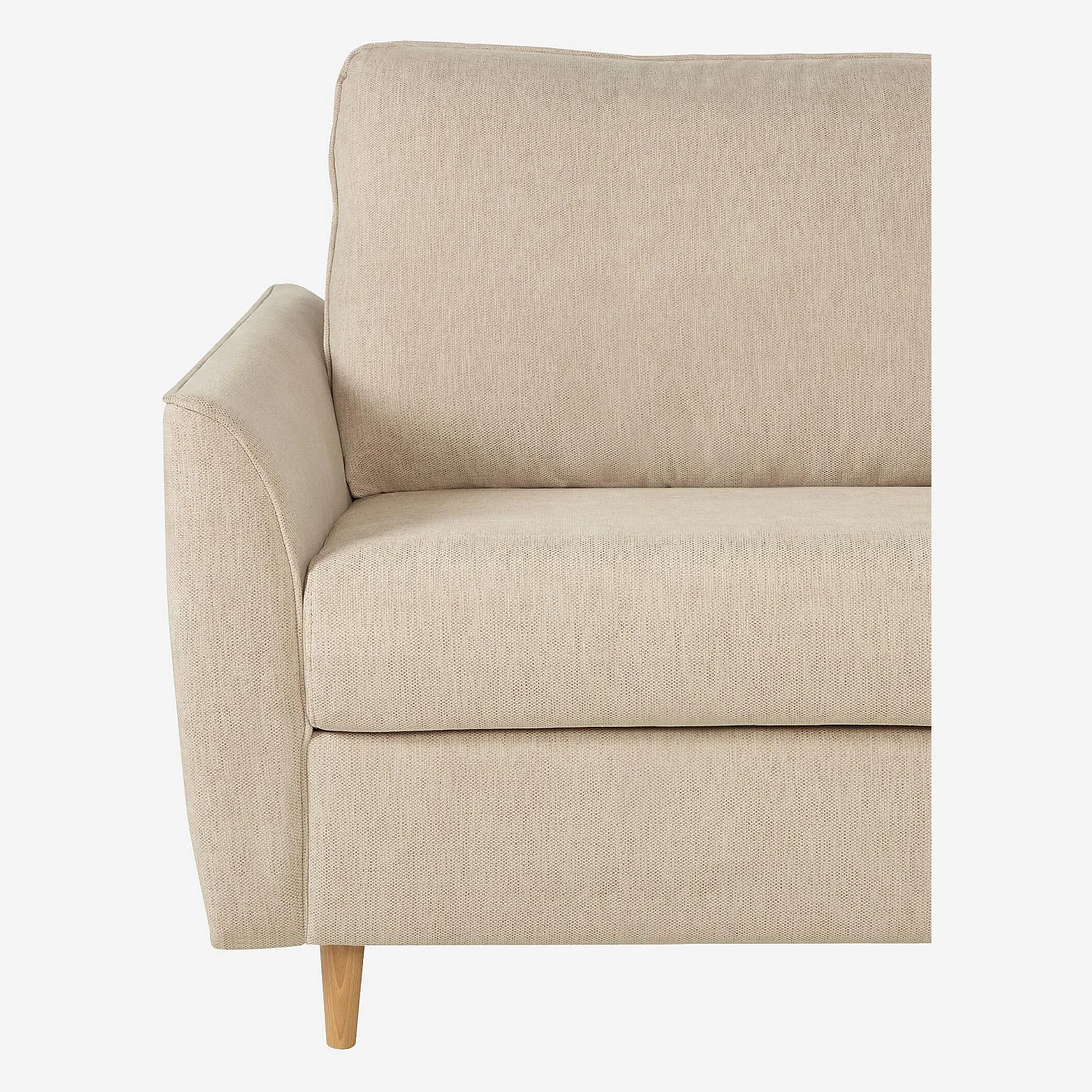 Canapé convertible 3 places - Couchage 160 cm - Matelas en mousse 14 cm - Tissu Lugano Beige - 3