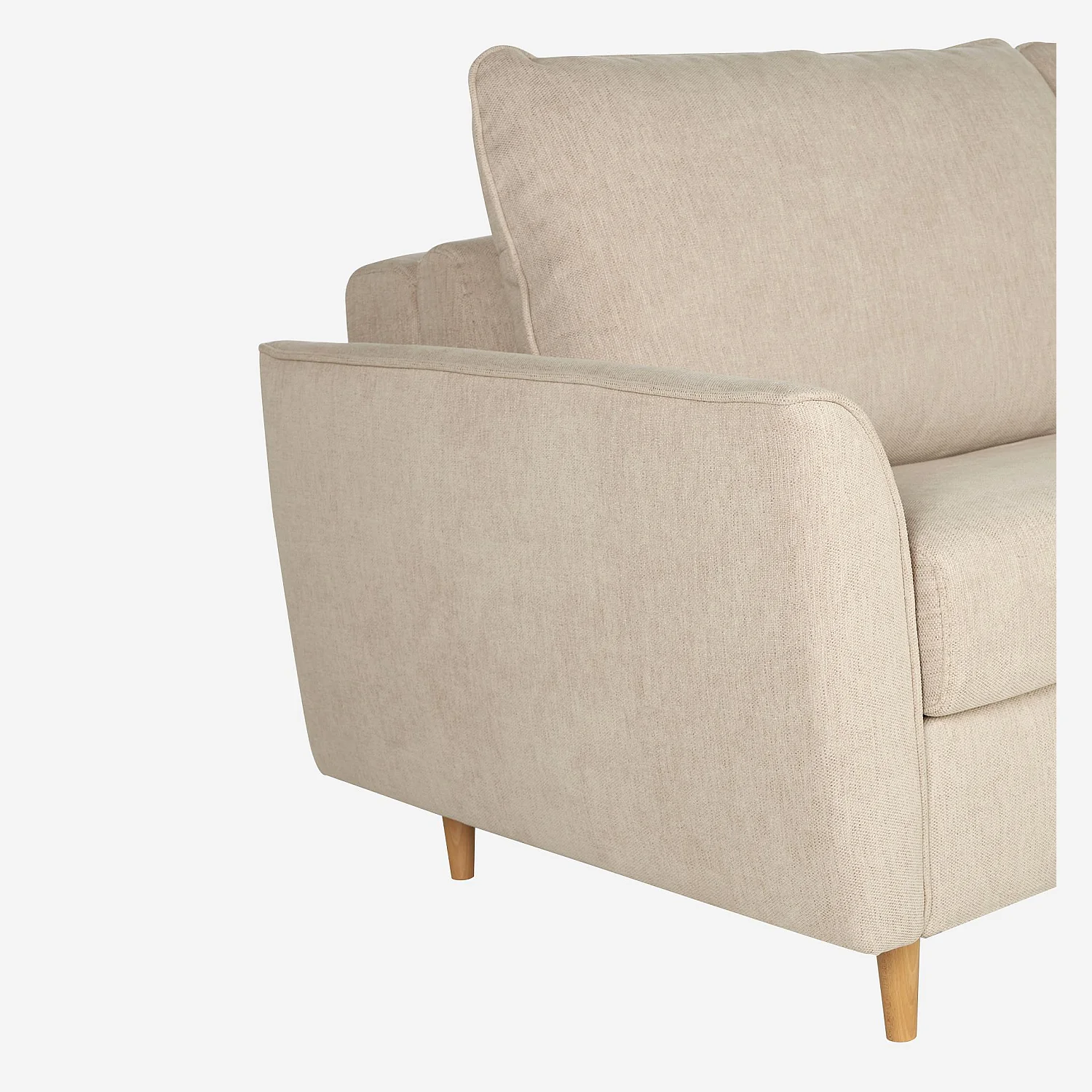 Canapé convertible 3 places - Couchage 160 cm - Matelas en mousse 14 cm - Tissu Lugano Beige - 6