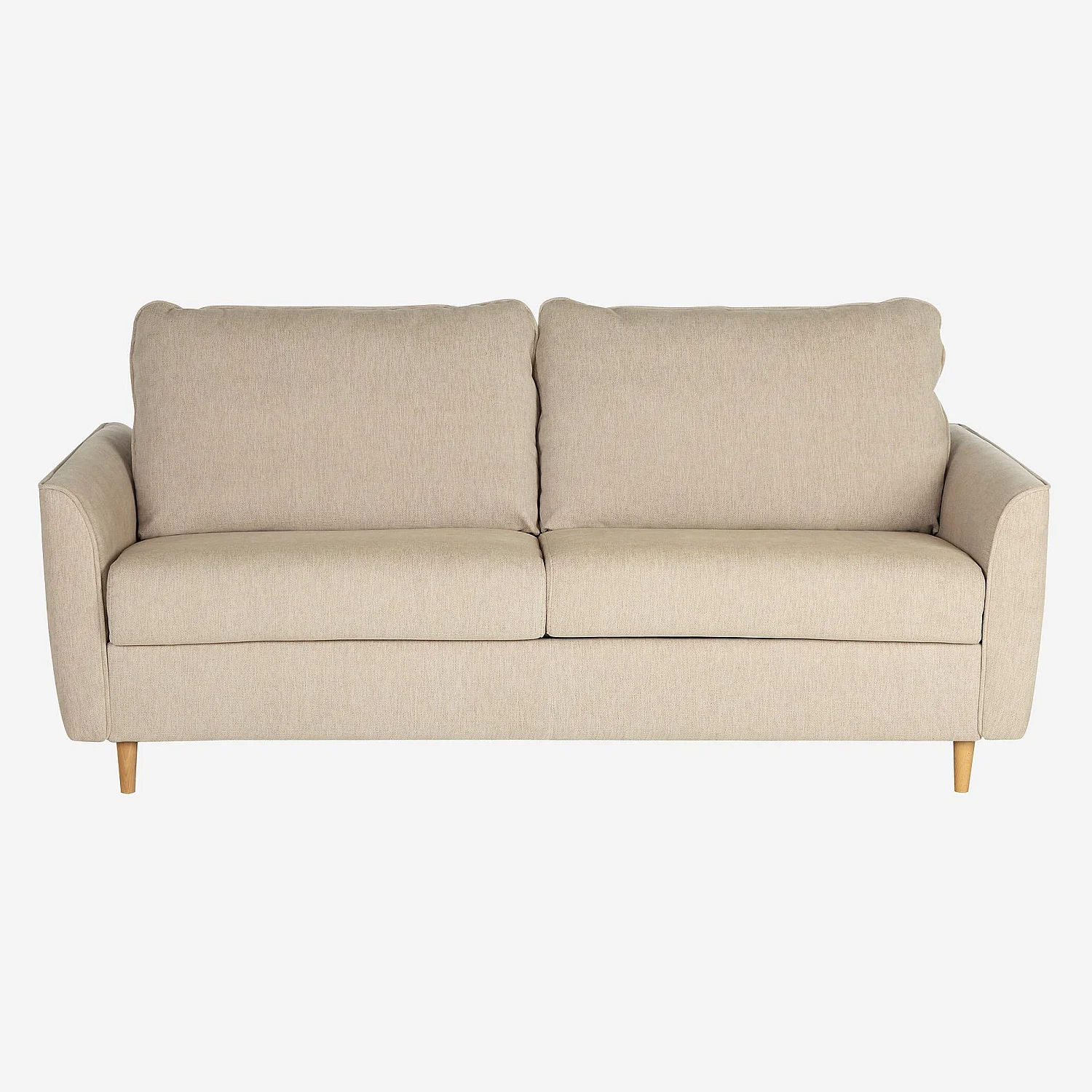 Canapé convertible 3 places - Couchage 160 cm - Matelas en mousse 14 cm - Tissu Lugano Beige - 2