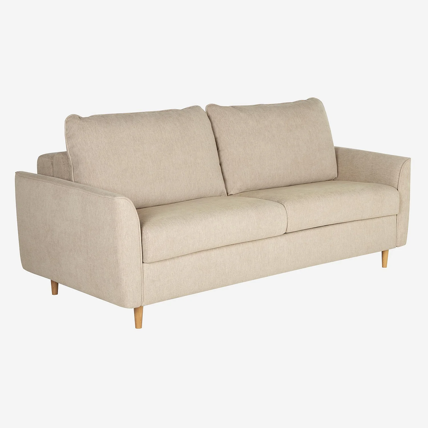 Canapé convertible 3 places - Couchage 160 cm - Matelas en mousse 14 cm - Tissu Lugano Beige - 5