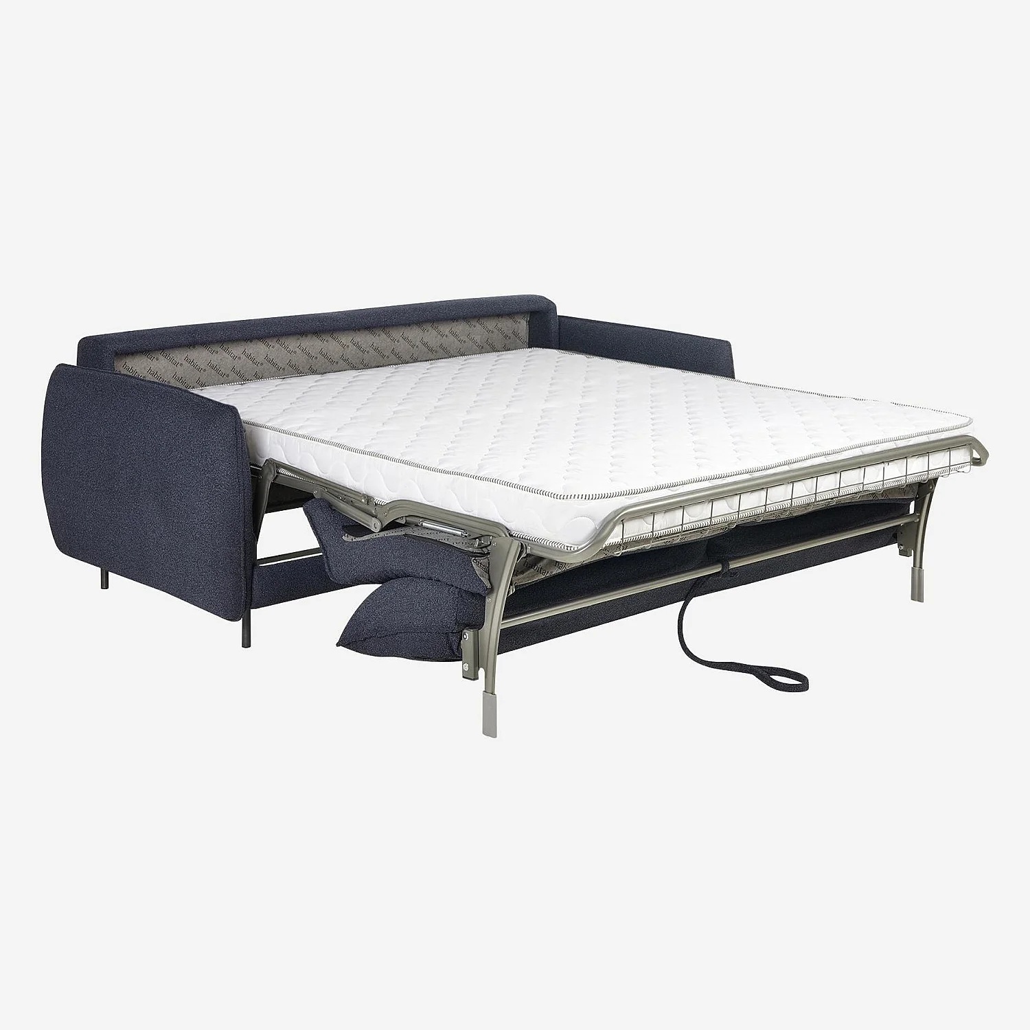Canapé convertible 2 places - Couchage 140 cm - Matelas en mousse 14 cm - Tissu Tolfa Bleu marine - 7