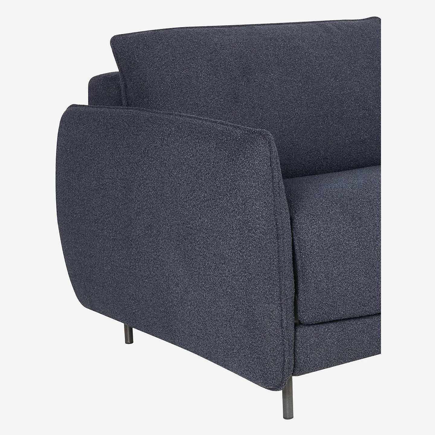 Canapé convertible 2 places - Couchage 140 cm - Matelas en mousse 14 cm - Tissu Tolfa Bleu marine - 6