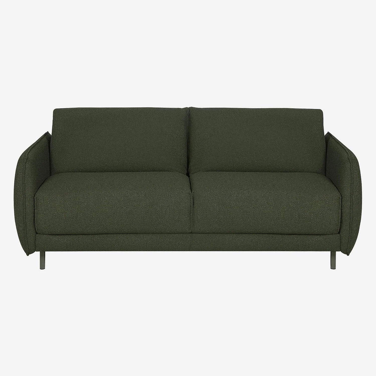 Sofá cama 3 plazas - Cama de 160 cm - Colchón de espuma de alta resiliencia de 14 cm - Tejido Tolfa Verde caqui - 2