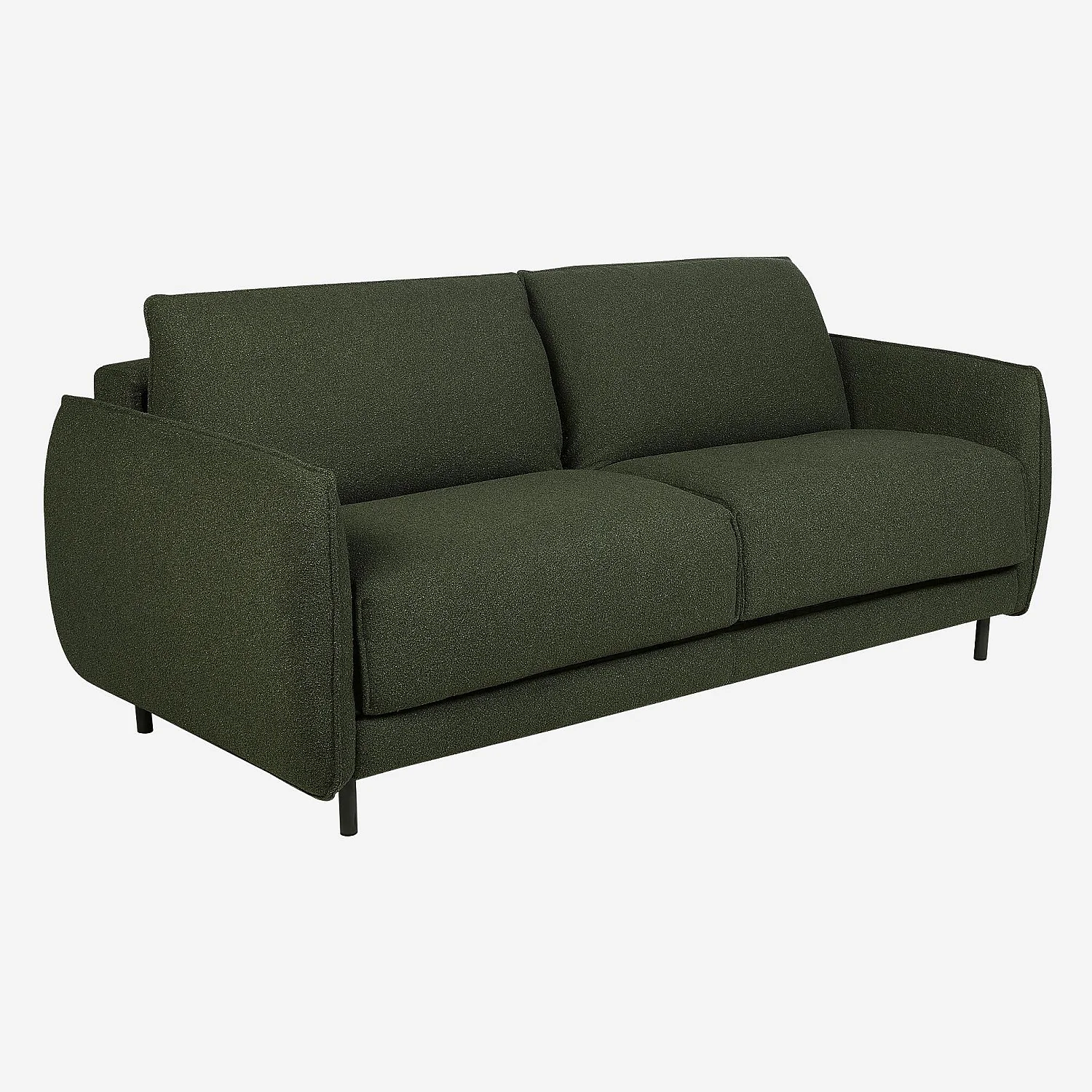 Sofá cama 3 plazas - Cama de 160 cm - Colchón de espuma de alta resiliencia de 14 cm - Tejido Tolfa Verde caqui - 5