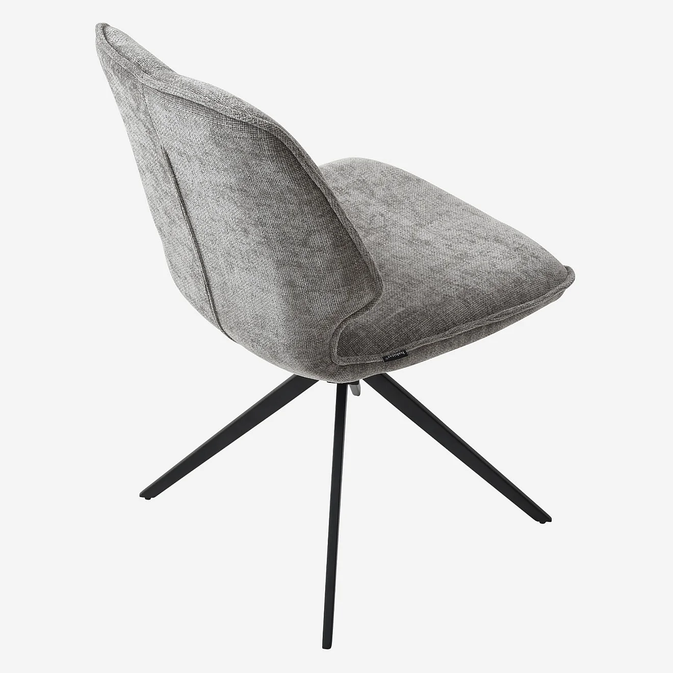 Lot de 2 chaises pivotantes en tissu chenille et métal noir - Gris fumé - 8