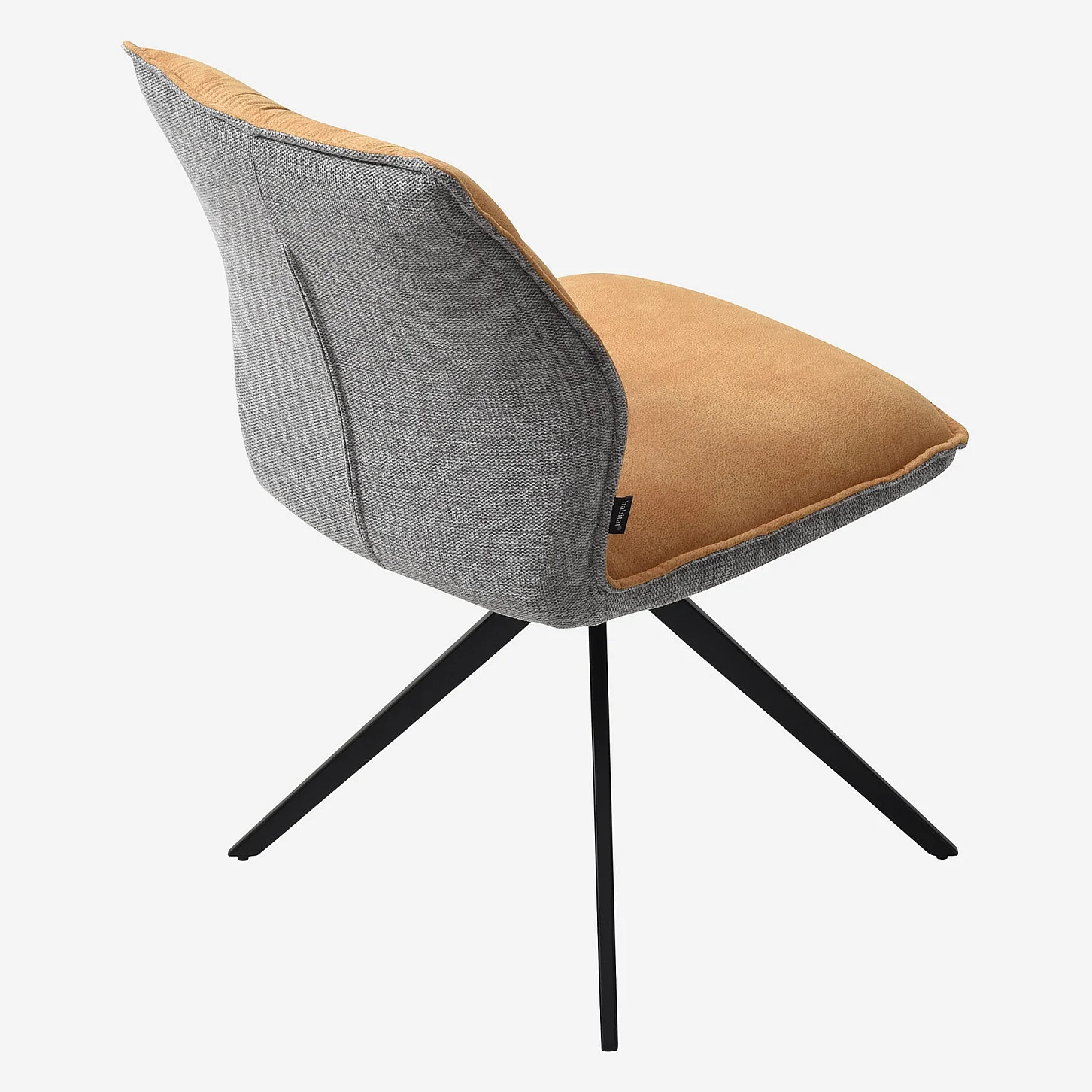 Lot de 2 chaises en tissu et métal noir - Ocre et gris - 8