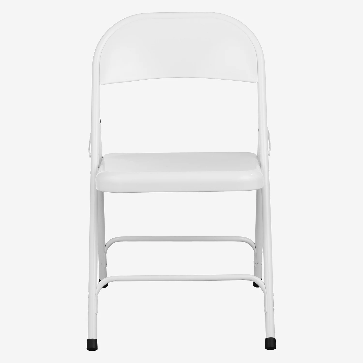 Lot de 4 chaises pliantes en acier laqué - Blanc - 2