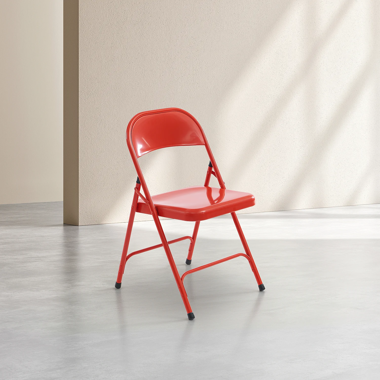 Sedia pieghevole in acciaio laccato - Rosso papavero - 2