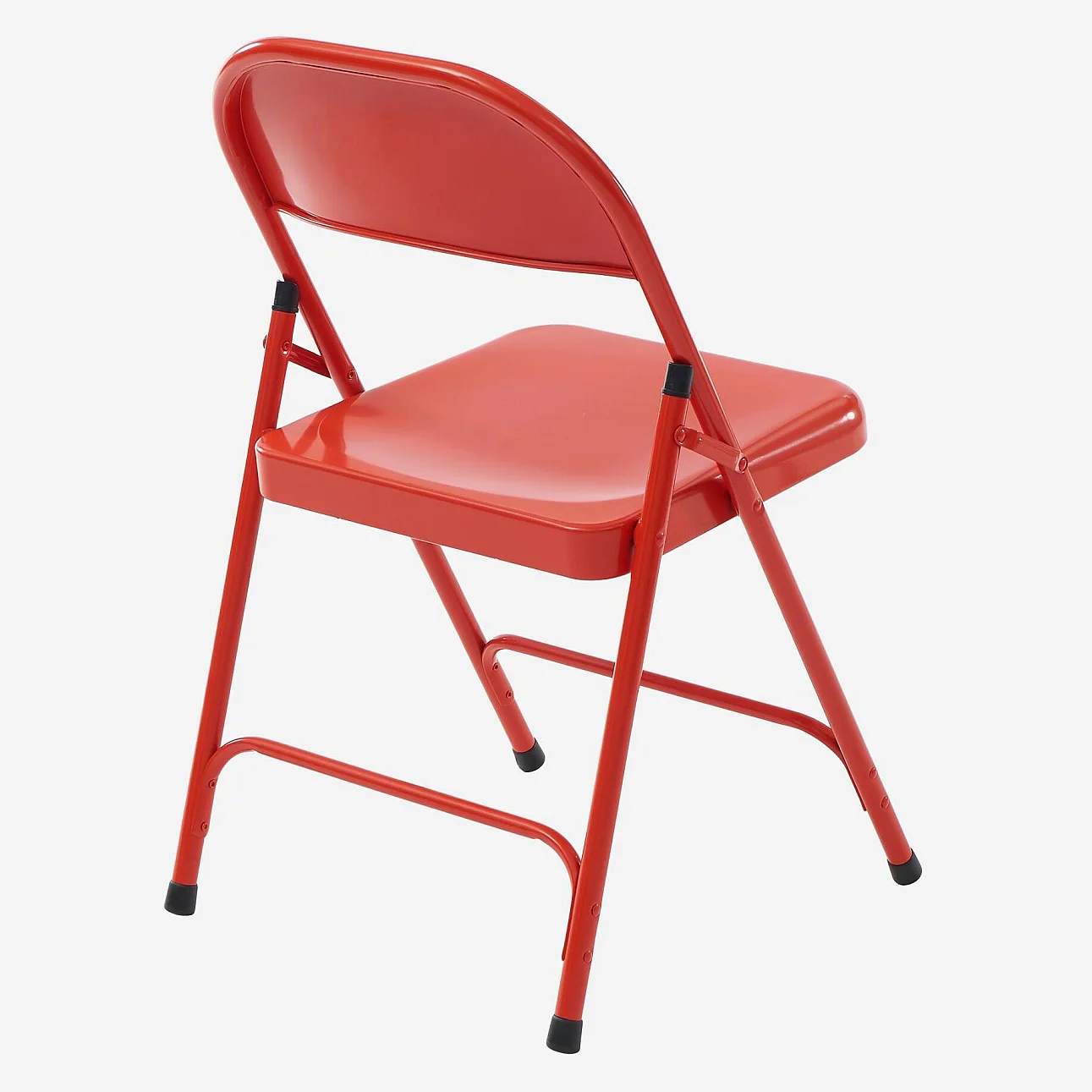 Lot de 4 chaises pliantes en acier laqué - Rouge coquelicot - 6