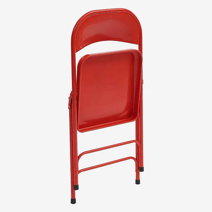 Lot de 4 chaises pliantes en acier laqué - Rouge coquelicot - 4