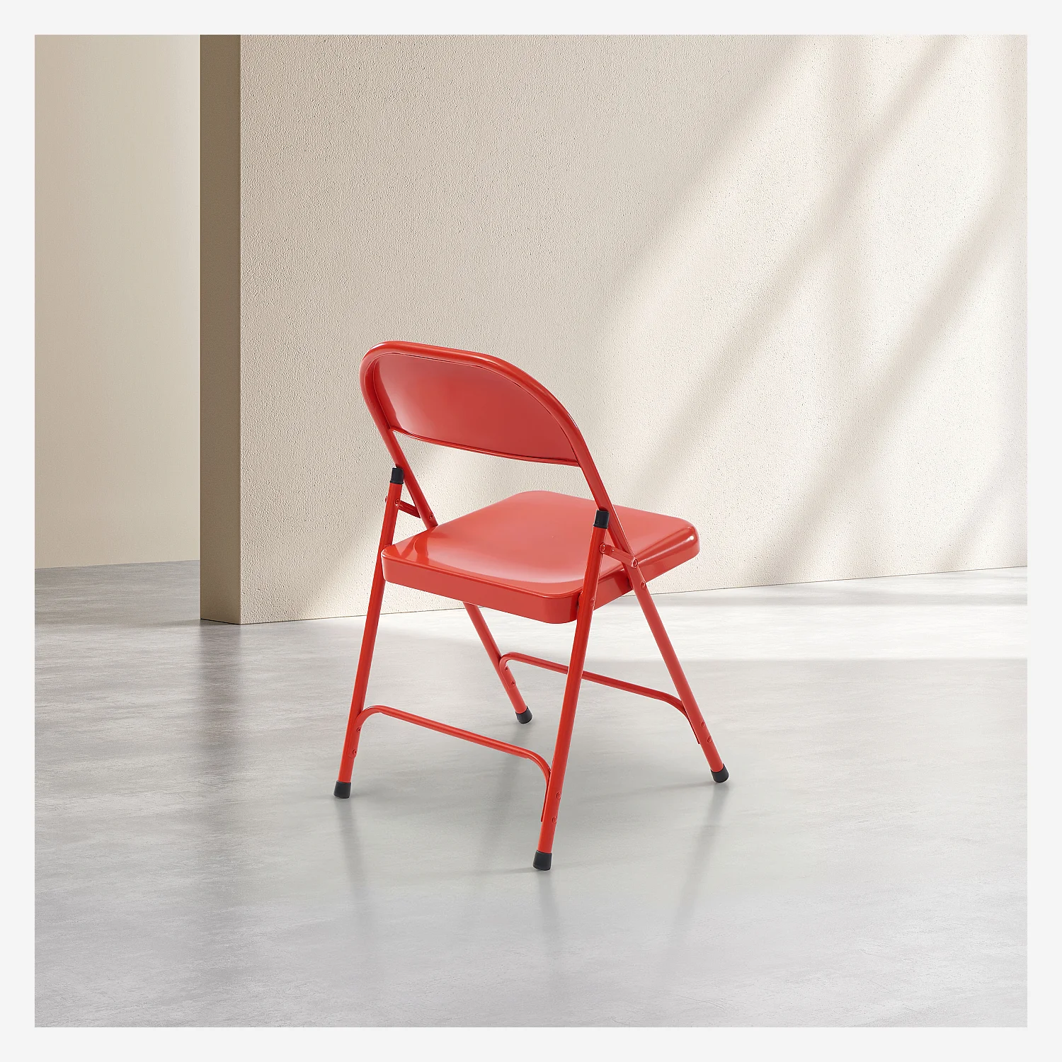 Sedia pieghevole in acciaio laccato - Rosso papavero - 6