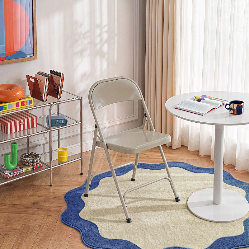 ANVOFONG Chaises De Salle à Manger Lot De 8 | Tissu Teddy Empilables | Confortables Et Modernes | Gris Foncé