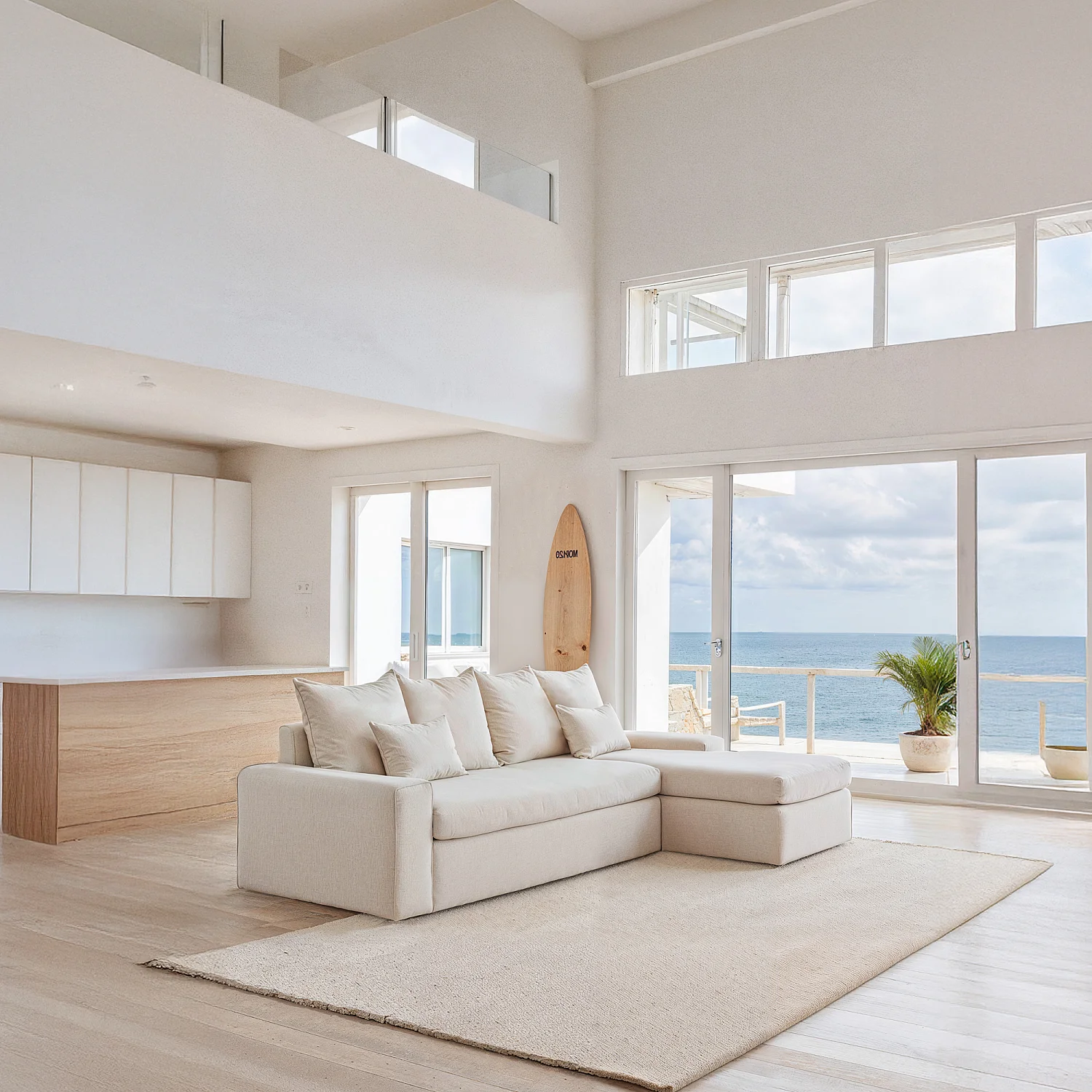 Canapé d'angle droit déhoussable en coton et lin garni de plumes - Sable blanc - 7