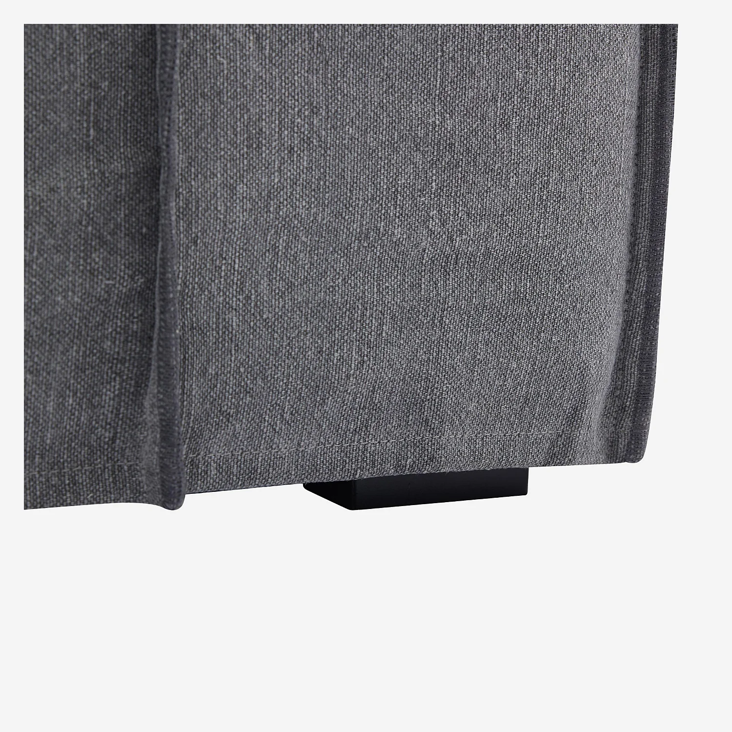 Canapé d'angle droit déhoussable en coton et lin garni de plumes - Gris ardoise  - 4