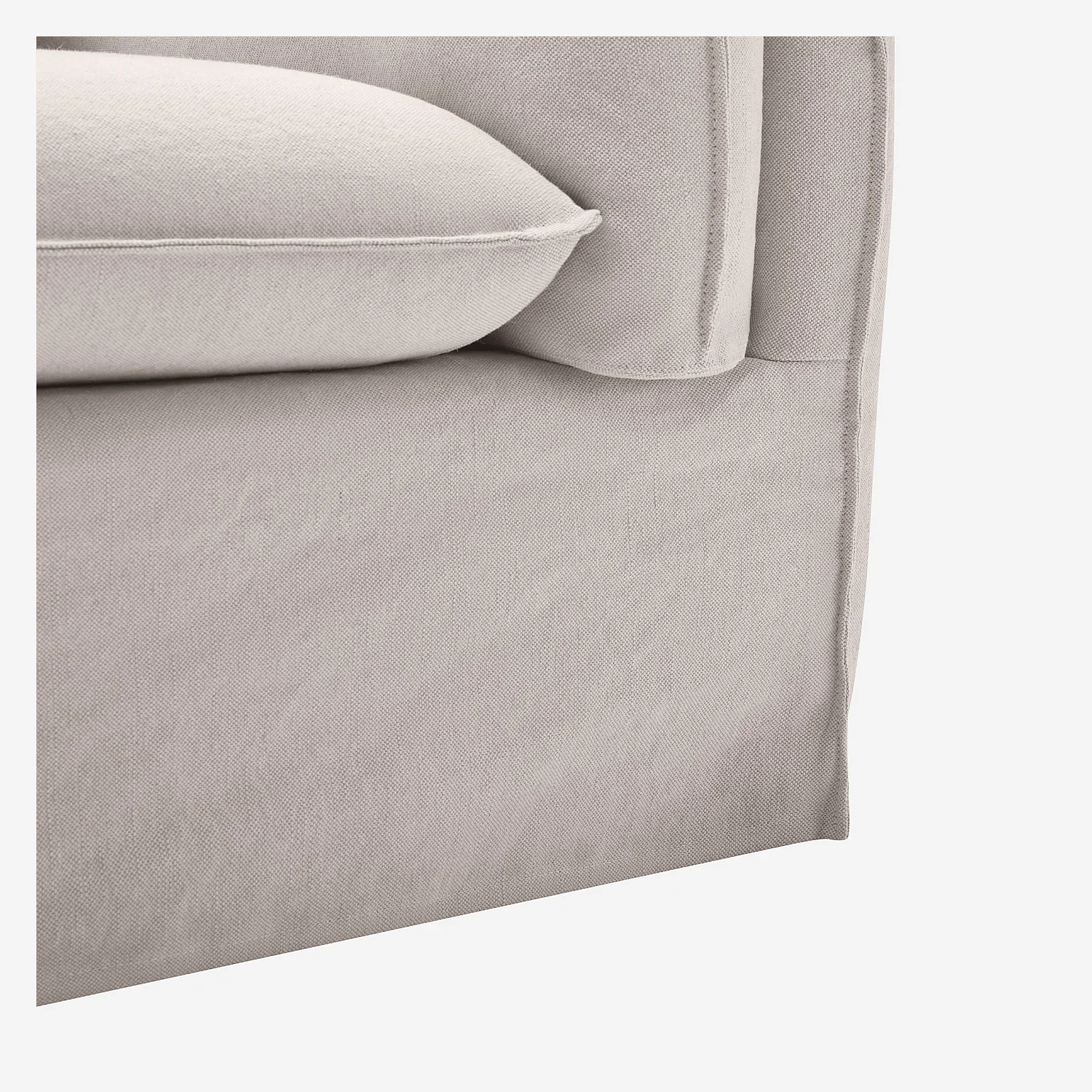 Sofá 3 plazas desenfundable en algodón y lino - Arena - 8