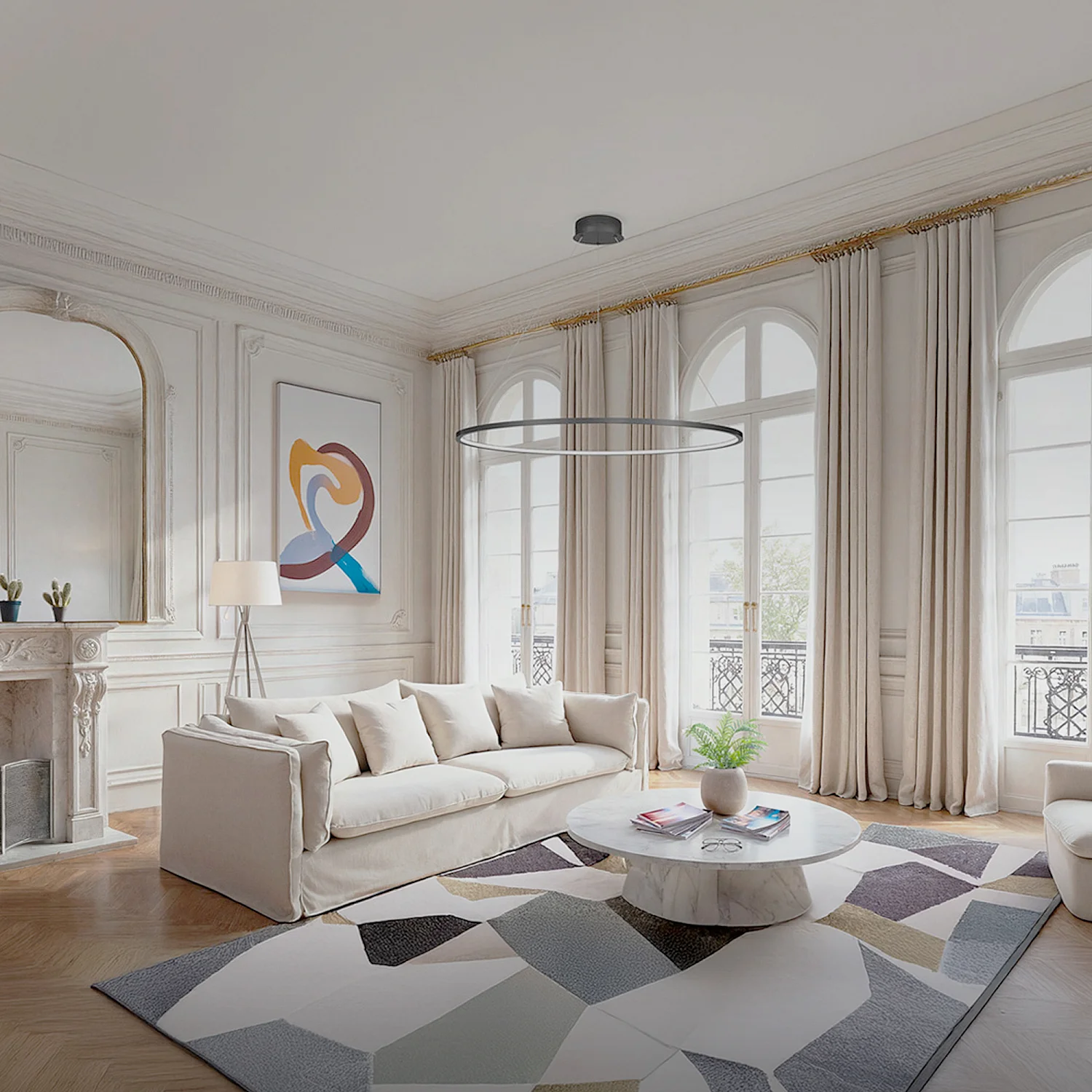 Canapé 3 places déhoussable en coton et lin - Sable blanc - 3