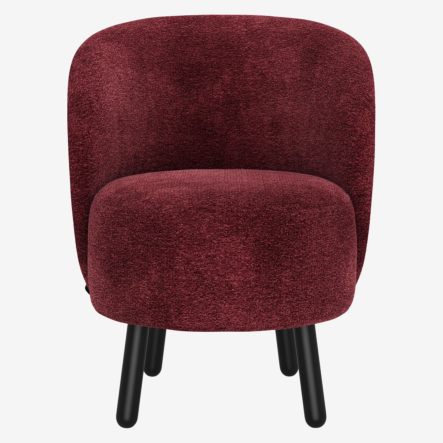 Fauteuil cabriolet en tissu chenille - Bordeaux - 2