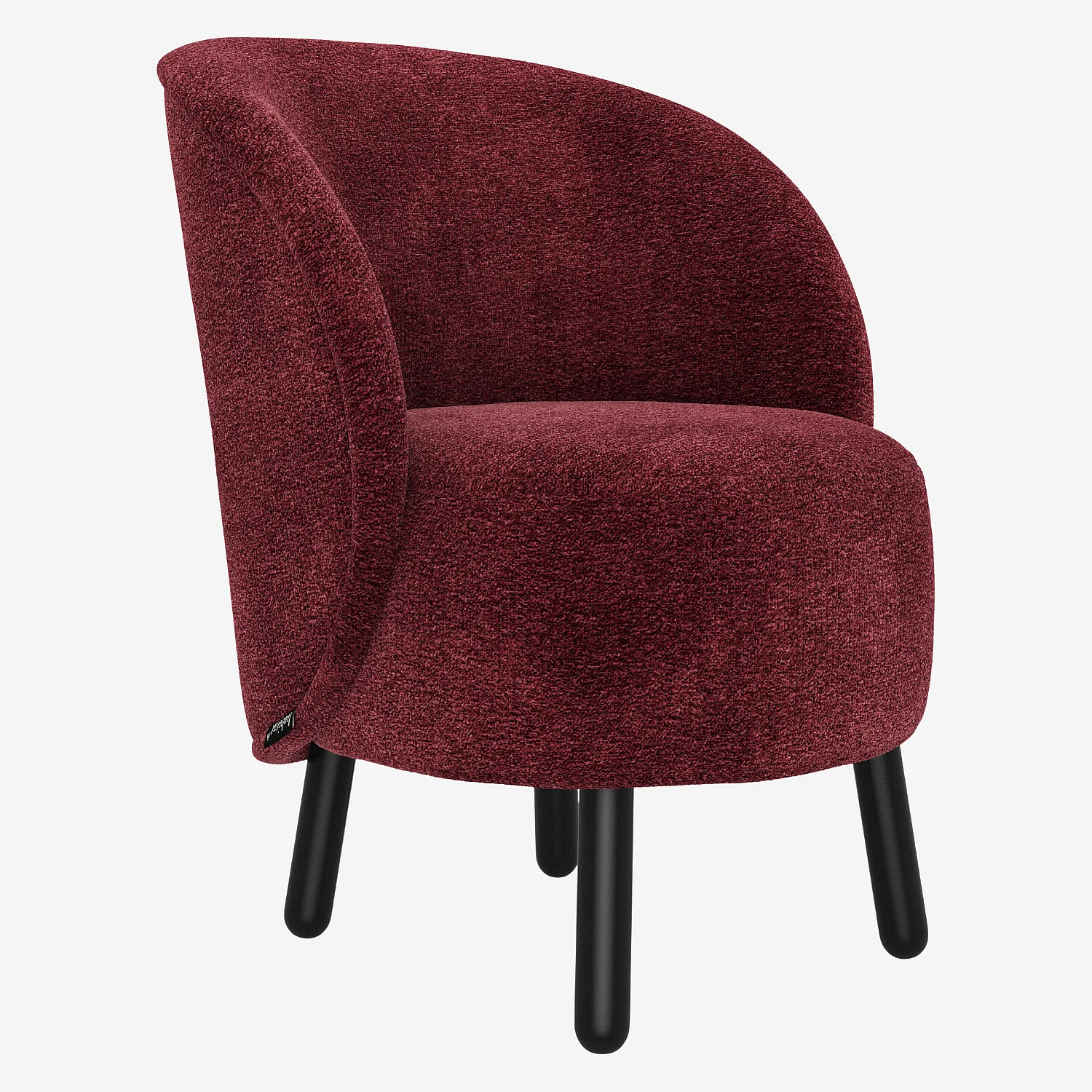Fauteuil cabriolet en tissu chenille - Bordeaux - 3